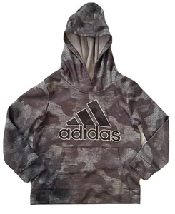 Adidas Boy’s Gray Camo Hoodie Sweatshirt Kangaroo Pocket Size 5 Spelled Out Name - Picture 1 of 5