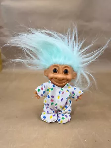 "Muñeca Russ Troll de colección 18386 en pijama de lunares traje de unión pelo verde 4,5""" - Imagen 1 de 7