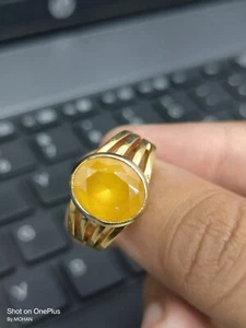 7-Carat Yellow Sapphire Adjustable Panchdhatu Ring for Men & Women - Picture 1 of 13