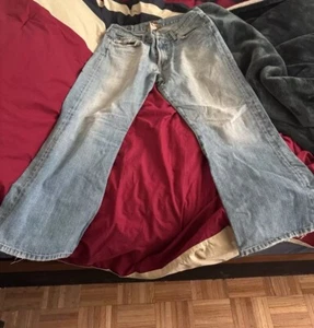 Vintage LUCKY BRAND Boot Leg Zipper Fly Light Denim Blue Jeans, Size 33x30 - Picture 1 of 7