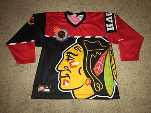 Camiseta deportiva de hockey de los Chicago Blackhawks vintage década de 1990 con estampado completo - para hombre XL - Imagen 1 de 5