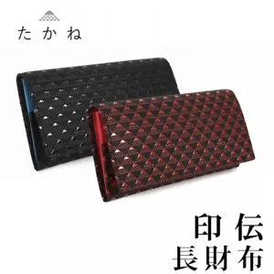 F/S Long Wallet Men Women Deer Leather Lacquered "INDEN 2808" New from Japan - Picture 1 of 11