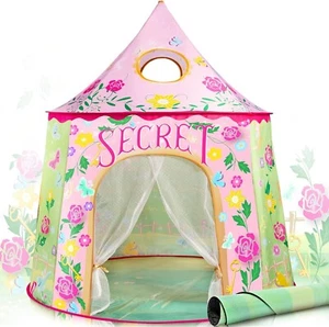 SULIFEEL Tenda da Gioco Pop Up Pieghevole per Bambini con Tappetino Giardino Segreto Casetta da Gioco Rosa - Foto 1 di 15