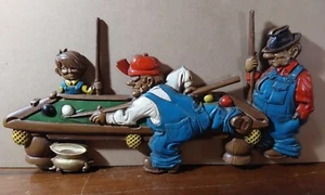 Pool Playing Country Boys Wall Hanging Metal Plaque 1971 Sexton Billards 20x11 - Picture 1 of 6