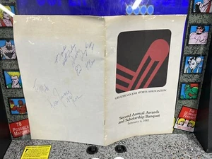 85 Banquet Program Signed Auto Tom Flores Eric Wright Keena Turner Raiders 49ers - Picture 1 of 9