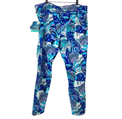 Coolibar Santa Cruz нейлона плавать эластичной леггинсы размер 3 X синий тропический UPF 50 + новый с Ярлыками - Изображение 1 из 4