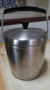 MCM Ice Bucket Butler Vintage West Bend Stainless Steel Bakelite Handle/Knob - Picture 1 of 8