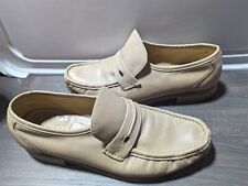Hanover Loafers Mens Shoes Size 9M Leather Slip On Tan Cream VTG Defect