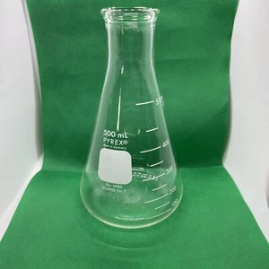 Vintage 500 ml Pyrex Germary No 4980 Glass Beaker Lab Distillery Chemistry Flask - Picture 1 of 8