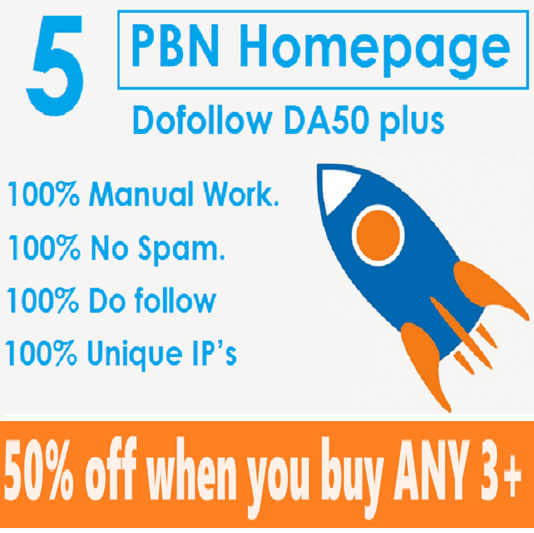 5 PBN Homepage High Quality Dofollow DA50 plus