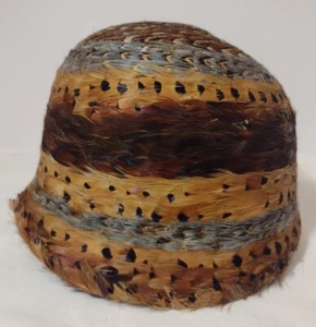 Vintage Pheasant Feather Cloche Hat Costume Movie Theater Props Dress Up - Picture 1 of 7