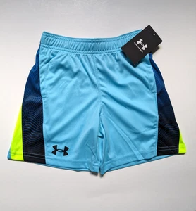 NWT Boys Under Armour Logo Shorts Set Size 4 Blue/Green - Picture 1 of 3