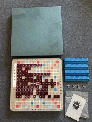 VTG 1954/1966 DELUXE EDITION SCRABBLE CROSSWORD GAME W/TURNTABLE COMPLETE *READ* - Image 1 of 4