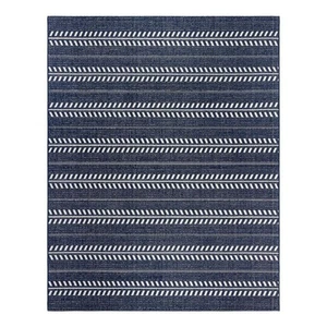 Gertmenian Paseo Moran Stripe Navy/White 8 ft. x 10 ft. Striped Indoor/Outdoor - Picture 1 of 6