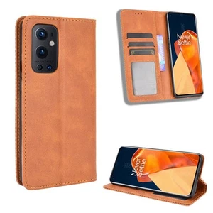 For OnePlus 9 Case Pu Leather Wallet Card Slots Flip Cover - Picture 1 of 11