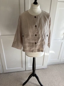 Woolovers 100%  linen button up Stone jacket womens size 18 - BNWT - Picture 1 of 9
