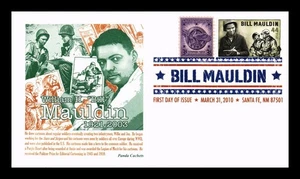 US COVER BILL MAULDIN WWII WILLIE AND JOE CARTOONIST FDC COMBO PANDA CACHET - Picture 1 of 2