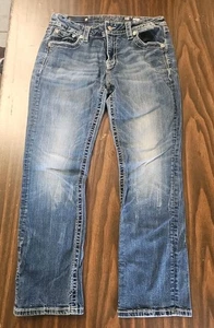 Pantalones de mezclilla para mujer Miss Me tiro medio fácil de recortar talla 32 JE8432EC - Imagen 1 de 9