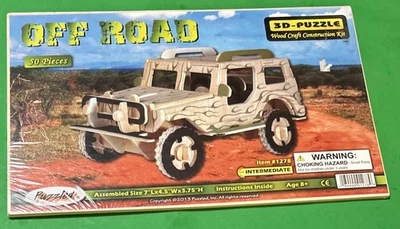 Rompecabezas 3D desconcertado vehículo todoterreno madera artesanía construcción kit - 50 piezas - NUEVO Foto 1 de 2
