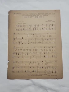 1903 "¡Oh! Partituras antiguas Jenny Johnson" de Harry Von Tilzer Andrew Sterling - Imagen 1 de 4