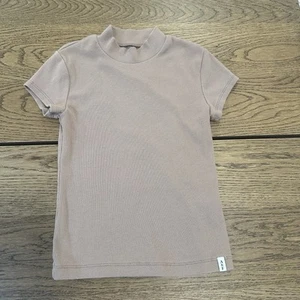 Abercrombie & Fitch Kids Girls Tan Mock Neck Ribbed Top Size 9/10 - Picture 1 of 5