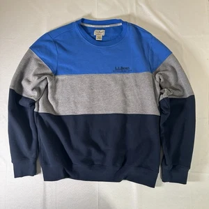 Vintage LL Bean Colorblock Sweatshirt Herren XXL blau gesticktes Logo Rugby - Bild 1 von 10