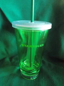 STARBUCKS CLEAR GREEN "POOLSIDE" ROBUSTER ACRYL TUMBLER / 20oz 2006 - Bild 1 von 3