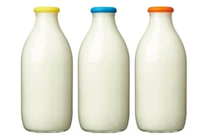 MOOPOPS - Mixed 3 pack of reusable silicone 1 pint milk bottle tops - Picture 1 of 5