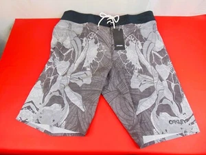 Oakley 21"  Channel Flower Boardshort  Bathing Swim Suit Sz L Hawaiian Grey - Picture 1 of 5