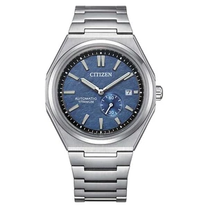 CITIZEN NJ0180-80L Mechanical Automatic Blue Dial Date Display Titanium Watch - Picture 1 of 5