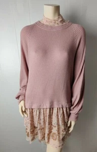 Free People Opposites Attract Pink Mini Dress Sz M Z384-31 Note!: Check Descript - Picture 1 of 11