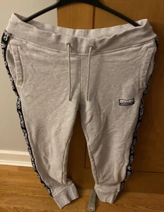 TRACKSUIT WOMEN ADIDAS SIZE 8 GREY USED VGC ZIP POCKETS HOOD - Picture 1 of 7