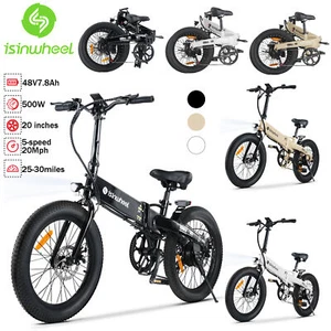 20" Foldable EBike 45 Miles 20MPH Adult Electric Bicycle Commuting Lightweight - Picture 1 of 14