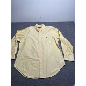 Ralph Lauren Classic Fit Oxford Button Down Shirt Polo Player Logo Yellow 16.5 - Picture 1 of 10