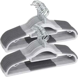 Paquete de 50 perchas de plástico resistentes para ropa seca húmeda con almohadillas antideslizantes - Imagen 1 de 1