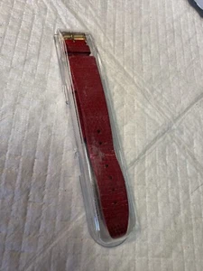 Vintage Hirsch Red Leather Watch Band New Old Stock 17mm Lizard in Plastic Case - Picture 1 of 6