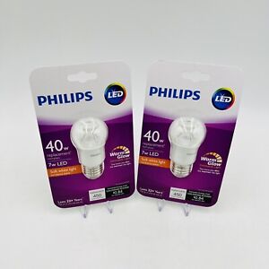 Philips 40W WARM GLOW ROUND 7W DIMMABLE Soft White LED Light Bulbs