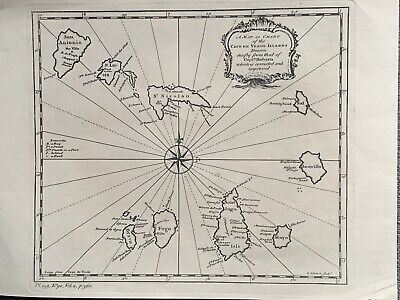 1753 Cape Verde Original Antique Map By Thomas Kitchin • 44.99£