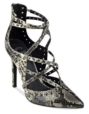 GUESS Women's Farrell Strappy Caged Pump Snake Print Size 8.5 M - Image 1 of 4
