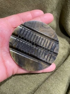 Antique Vintage Extra Large Resin Button Art Deco tiger eye wood grain 2-7/8” - Picture 1 of 11