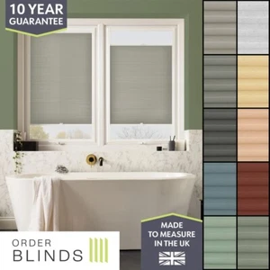 No Drill Pleated Honeycomb Blinds - Perfect Fit Daylight Thermal Blind for UPVC - Picture 1 of 16