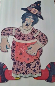 Vintage Halloween gelenkt gestanzte Hexe/Troll 31 Zoll groß 1970er Jahre  - Bild 1 von 13