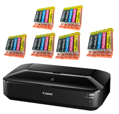 Canon PIXMA iX6850 A3 Wireless Wi-Fi Office  Air Printer + 6 Sets of XL Inks - Image 1 of 3
