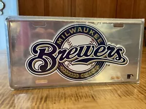 Milwaukee Brewers MLB Logo Metal Embossed License Plate 6 X 12 - Picture 1 of 2