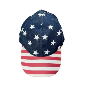 PATRIOTIC RED WHITE & BLUE STARS AND STRIPES USA FLAG HAT BASEBALL CAP UNISEX - Picture 1 of 7