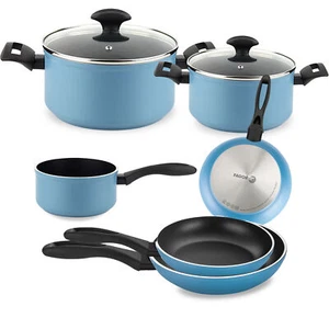 Batería Cocina Inducción 8 Piezas Antiadherente Aluminio Cazuelas Cazo Sartenes - Imagen 1 de 8