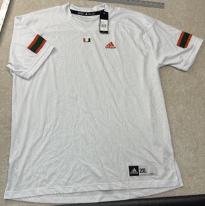 Maglia bianca personalizzata MIAMI HURRICANES Adidas taglia 2XL autentica bianca - Foto 1 di 8