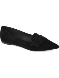 JOURNEE COLLECTION Womens Black Audrey Pointed Toe Slip On Loafers Shoes 9 - Picture 1 of 8