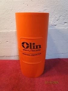 RARE Vintage OLIN Emergency Marine Flare Signal Kit Canister Boat Safety - Picture 1 of 7