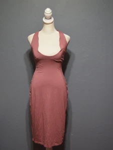 Skims Sz XS Redwood Smooth Lounge Midi Halter Dress - Picture 1 of 5